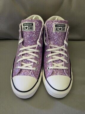 NWOT Converse Chuck Taylor All Star Madison Mid Amethyst Purple Glitter 9.5